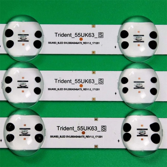 LED TV Backlight Strip for LG 55 Inch TV - 8 LEDs, 55UK63 Series (3-Piece Set)