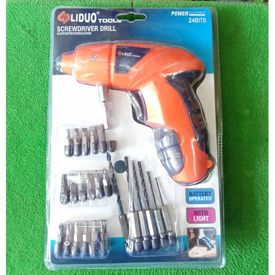 Liduo Rechargeable Cordless 4.8V Electric Screwdriver drill Machine with 24 bits 